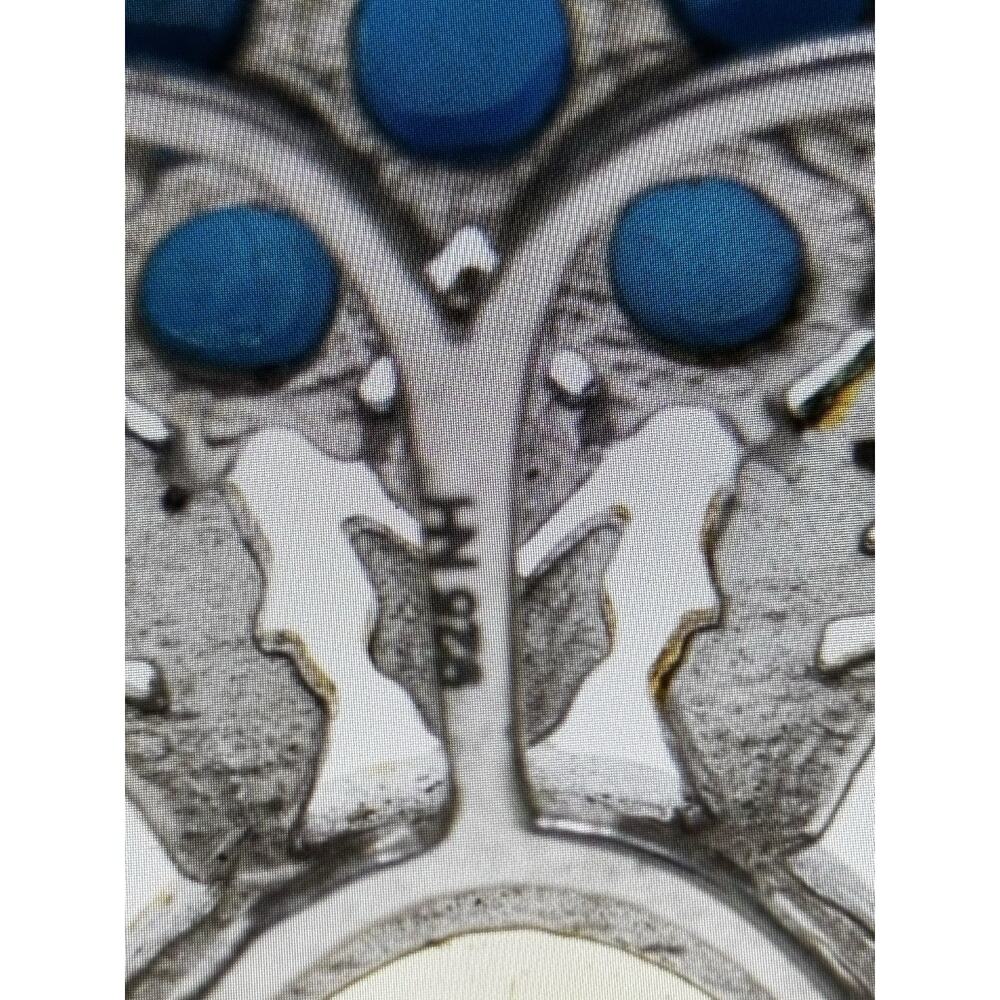 Plique a Jour Enamel/Turquoise/Citrine/Sterling CUFF/BRACELET Signed NH - Picture 2 of 5